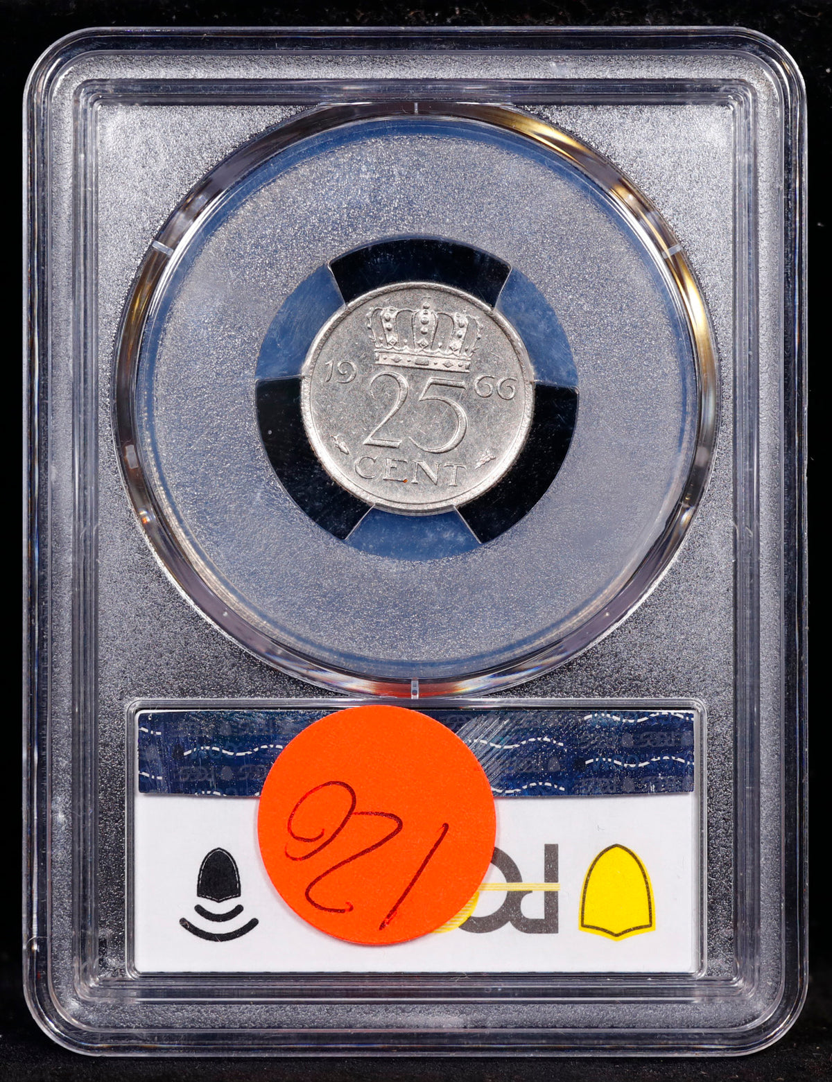 1966 Netherlands Quarter 25c PCGS MS62