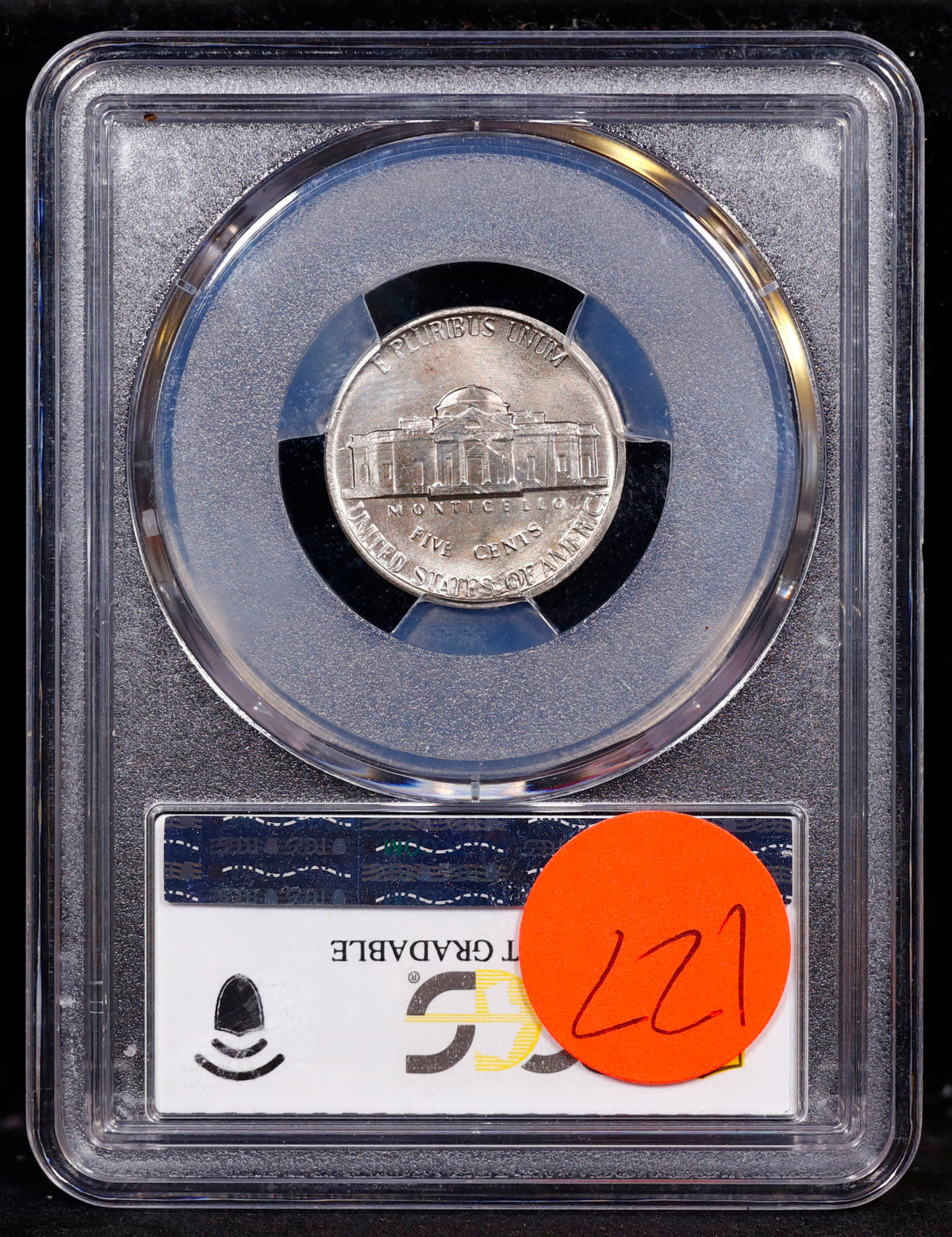 Mint Error No Date 5c Indented Strike Obverse PCGS UNC Detail