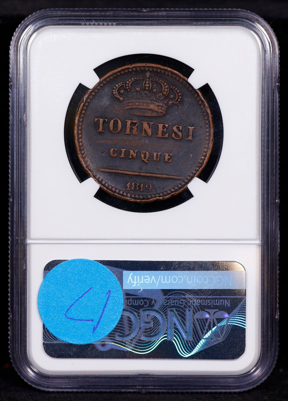 1819 Italy Stor Naples & Sicily NGC Fine Details