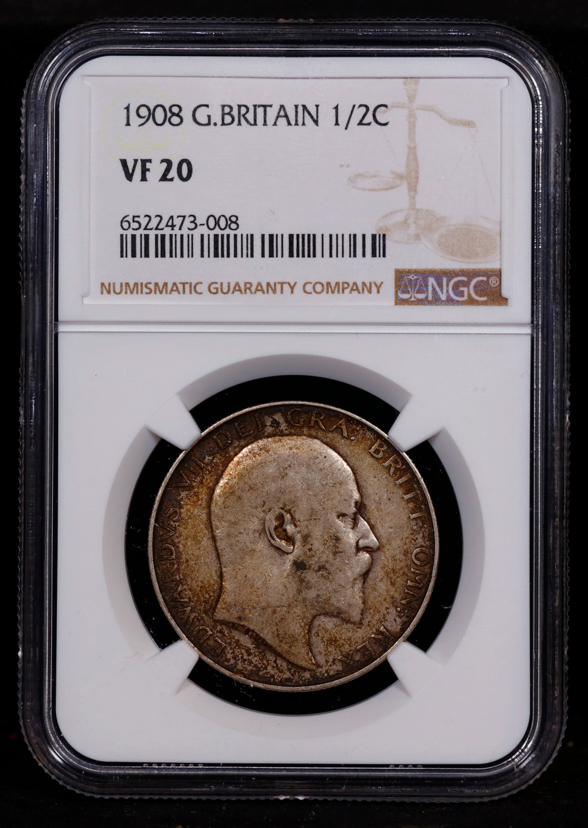 1908 Great Britain 1/2 Crown NGC VF20