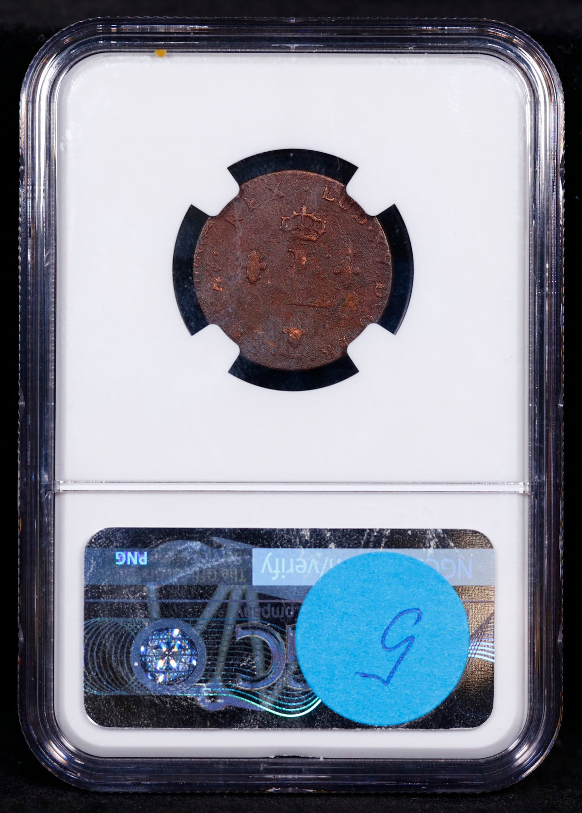 1753A France 2s Shilling VLACK-33 NGC AU Details Environmental Damage