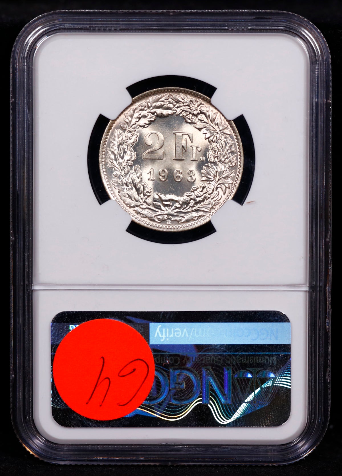 TOP POP! 1963-B Switzerland 2F Franc NGC MS 67 TOP POP Finest Known