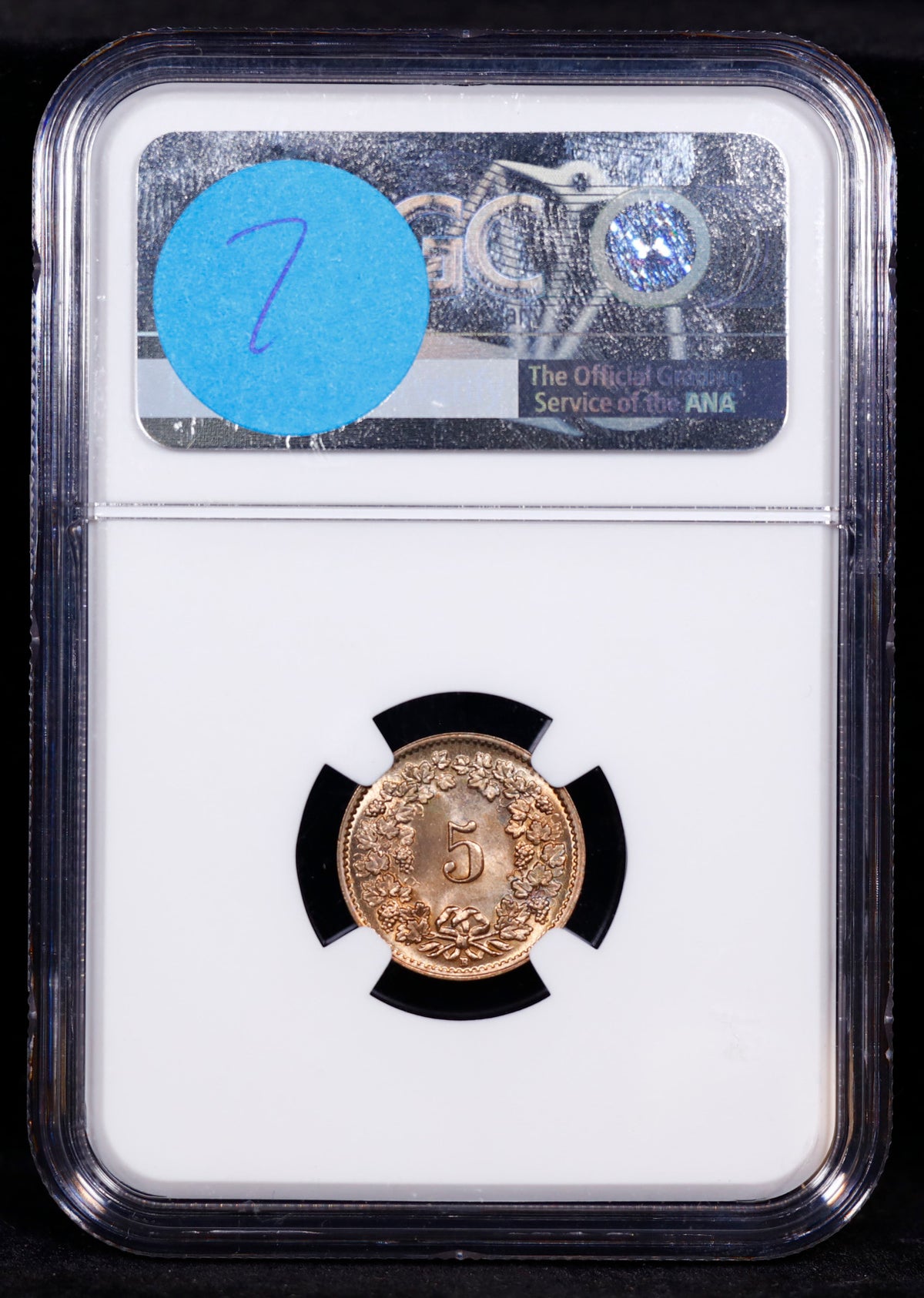 1953-B Switzerland 5R Rappen NGC MS66